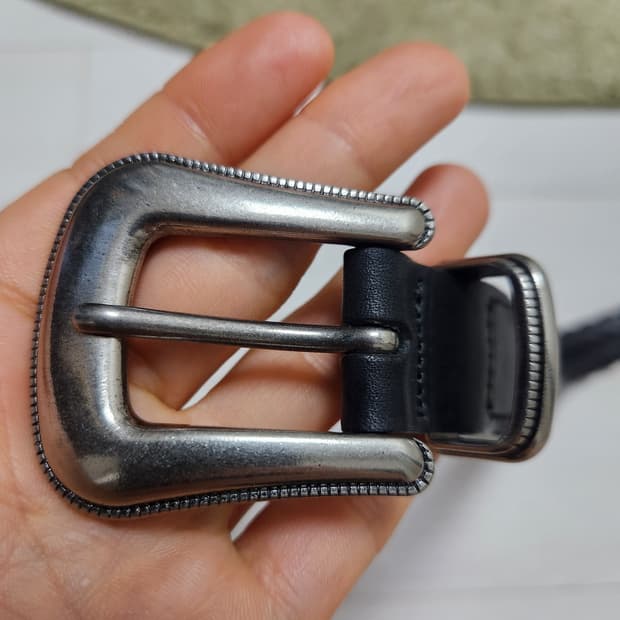 지오다노 웨스턴 레더 블랙 벨트 