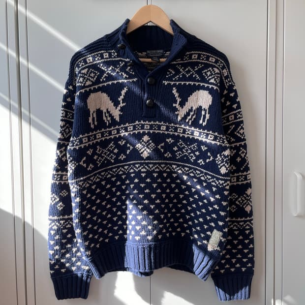 Polo jeans company 사슴 노르딕 헤비 코튼 니트