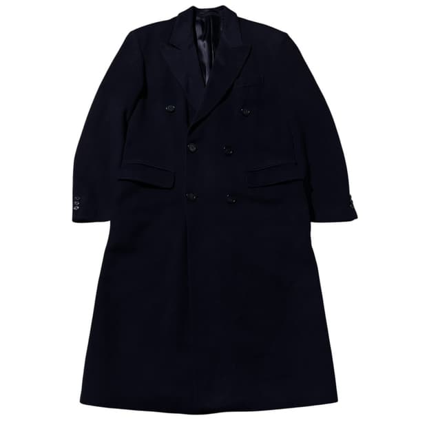 오스틴 리드 캐시미어 100% 더블 롱코트 네이비