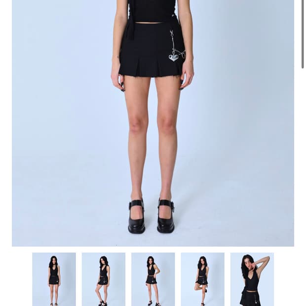 시오서울 sio 더블 벨트 미니 스커트 