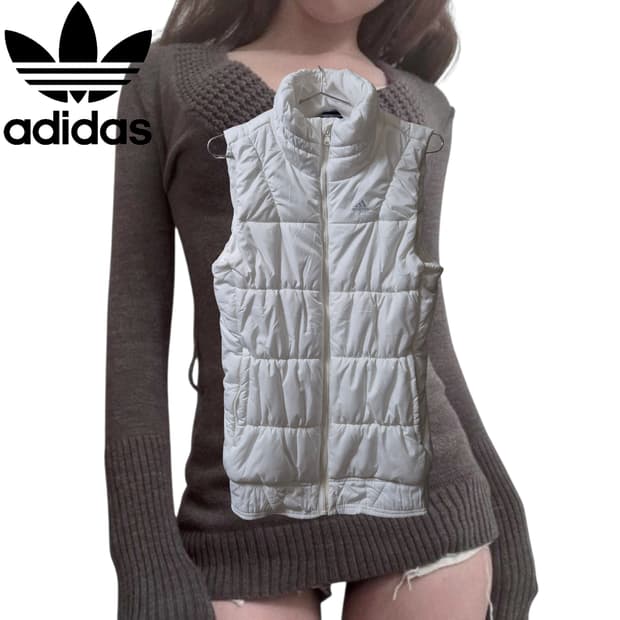 ADIDAS 00s White logo padding vest