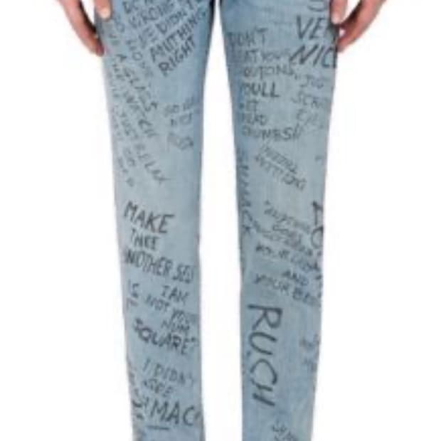 그래피티 로고 프린트 데님 진 / 구찌 미켈레 스타일