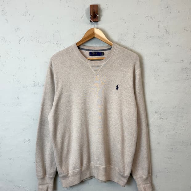 폴로랄프로렌 램스울 니트 스웻셔츠 베이지