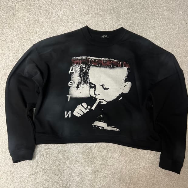 [OS] qap 베이비 크루넥 baby crewneck 블랙