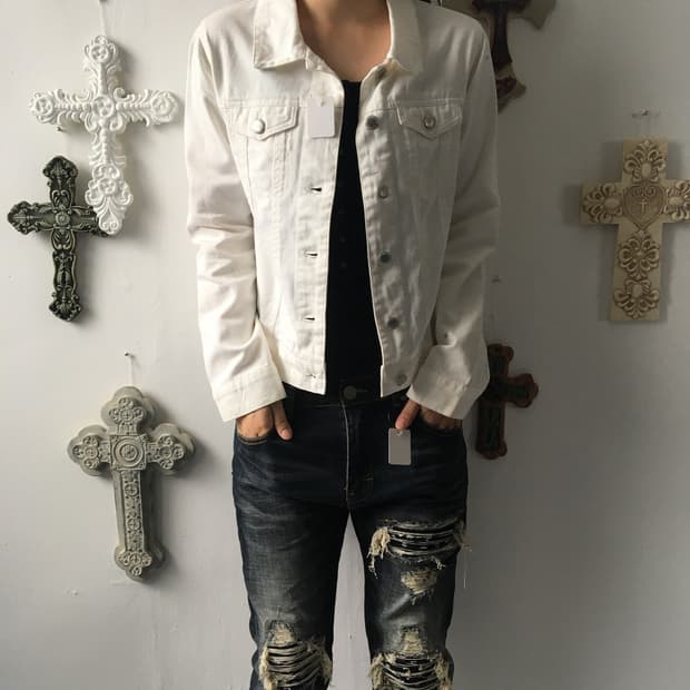 White trucker jacket