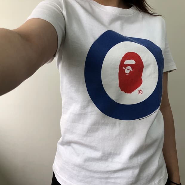 딱붙핏))) 베이프 타겟 로고 반팔 