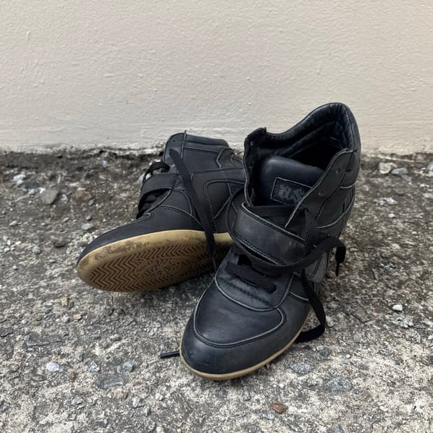     ASH All Leather Wedge Sneakers 