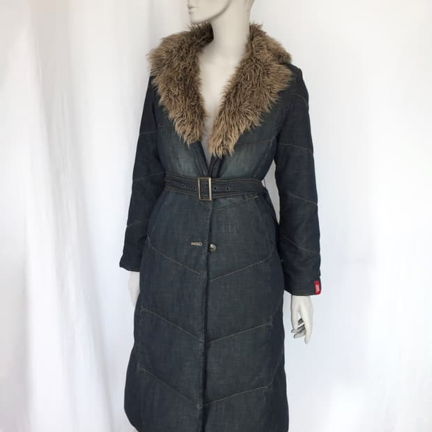 Miss-Sixty Denim padded long jacket