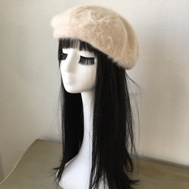 fluffy knit beret