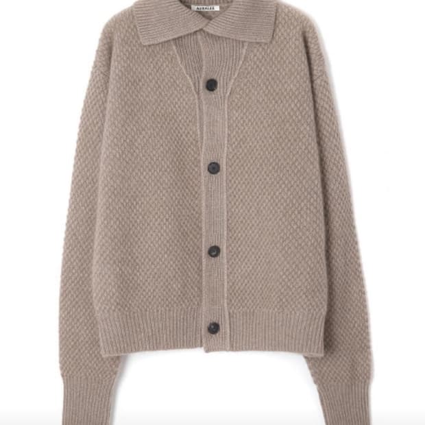[4] 오라리 베이비 캐시미어 니트 가디건 내추럴 브라운