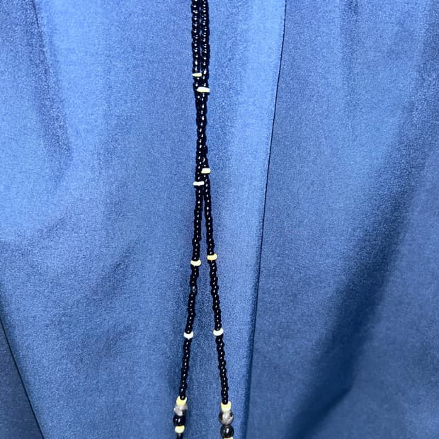 빈티지 비즈 심플 블랙 목걸이 / black simple necklace