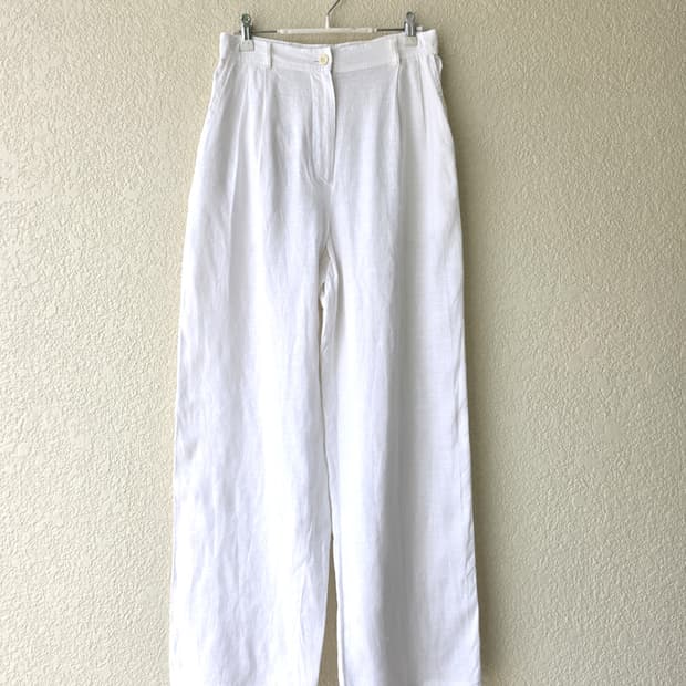 80s 까스텔바작 투턱 리넨팬츠 (made in italy)