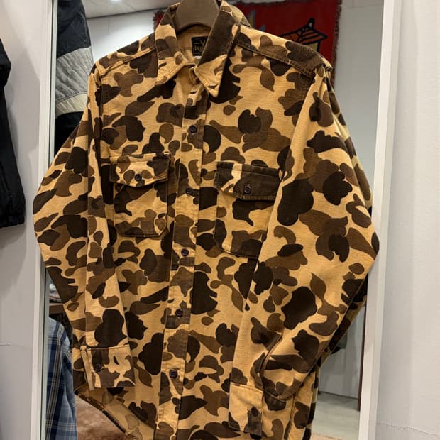 80s DeerSkin 디어스킨 덕카모 멜톤 헌팅 샤모아 셔츠 (USA)