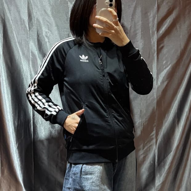 XS 아디다스 파이어버드 빅로고 블랙 트랙탑