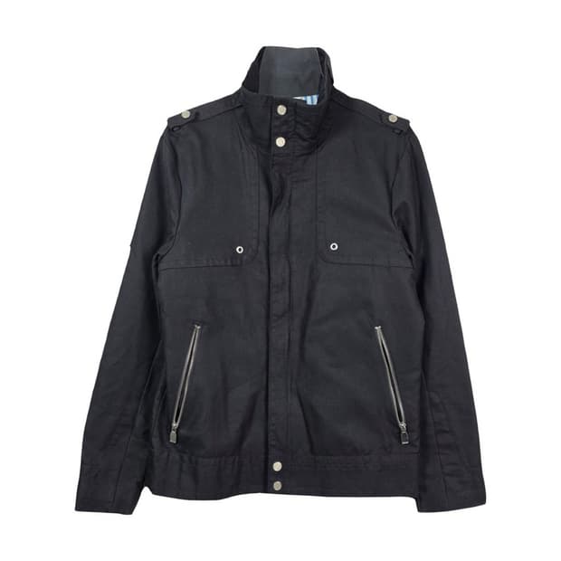 ZARA 맨 블랙 코튼 하이넥 밀리터리 필드 자켓 M