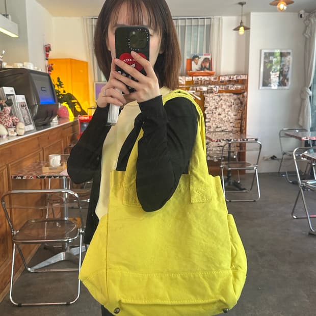 Kapital 캐피탈 no.6 스탠다드 레몬옐로우 캔버스 더플백