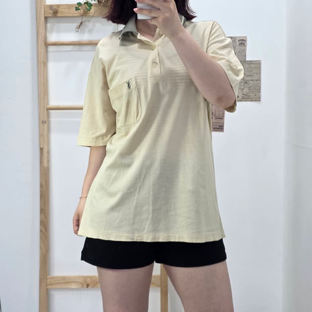 [프립]95/입생로랑 빈티지 배색 카라티