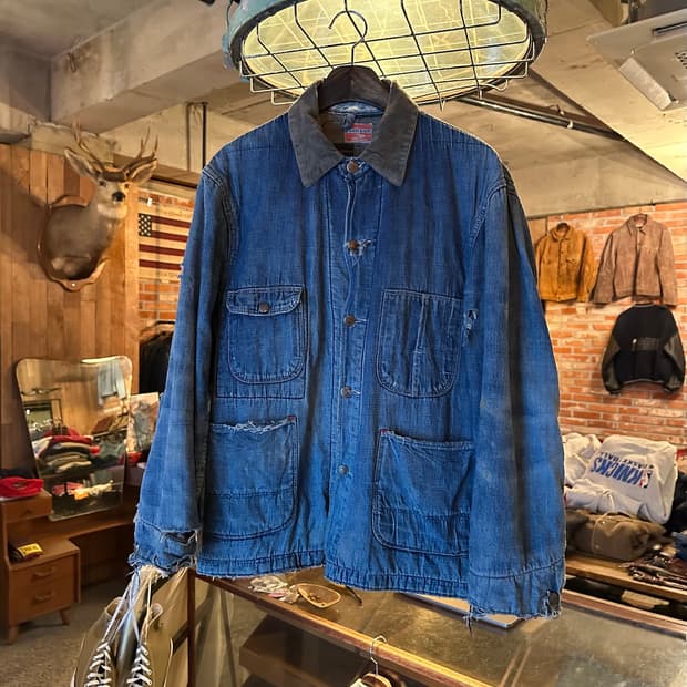 50s USA 빈티지 몽고메리워드 Pioneer 데님 초어 자켓