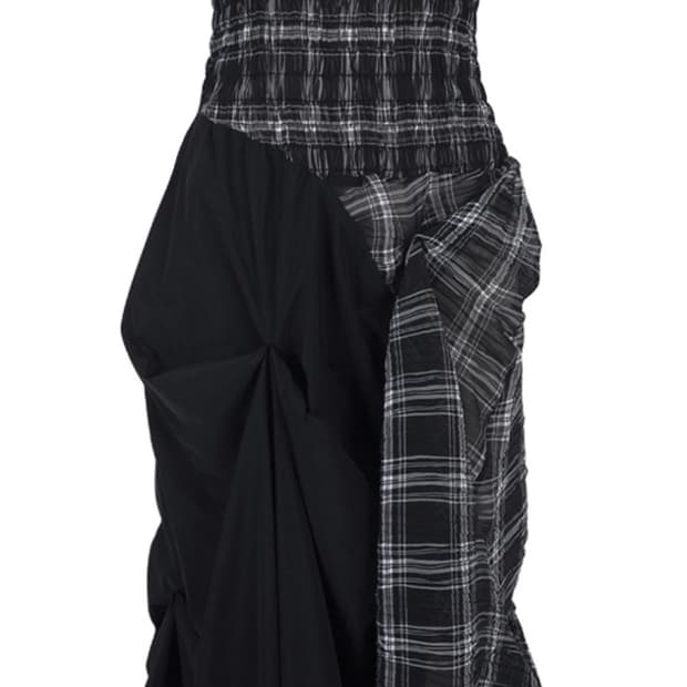 [S] DOZI smoking draped dress black