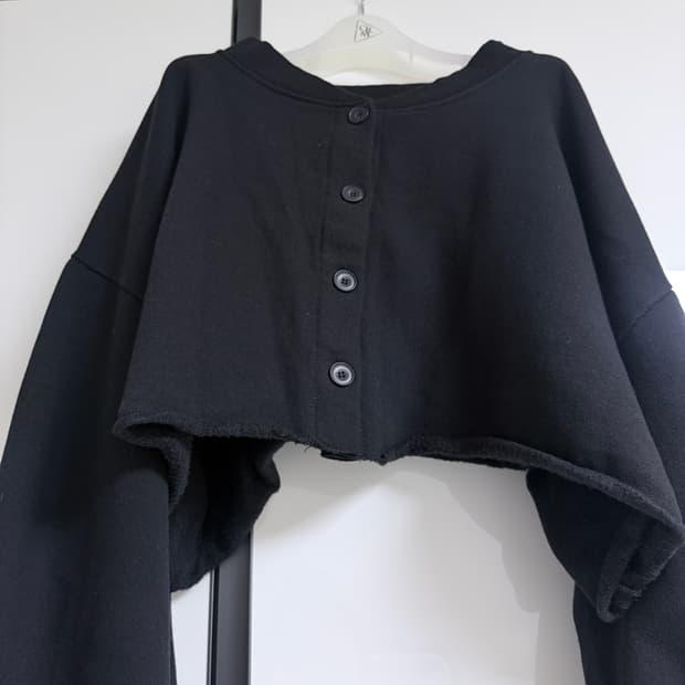 기모블랙크롭가디건