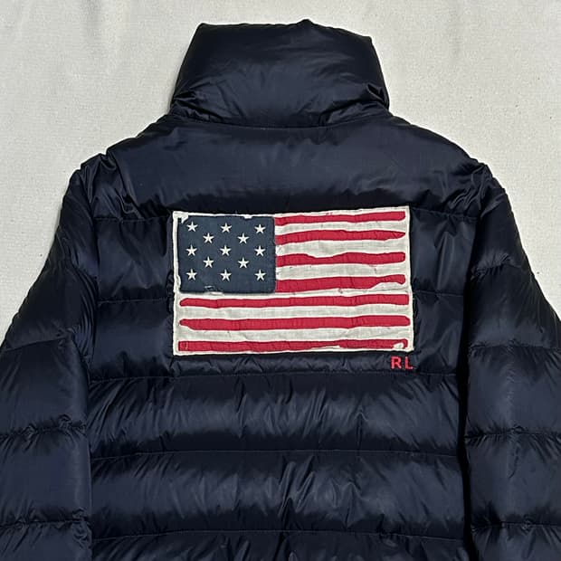 M 폴로랄프로렌 성조기 네이비 구스다운 패딩