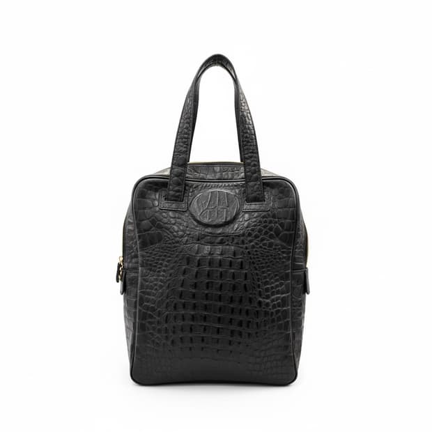 리누이 다린 블랙 악어가죽 엠보 토트백