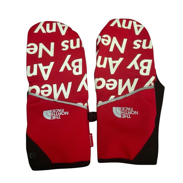 슈프림 노스페이스 15fw 레터링 장갑 레드 슈노