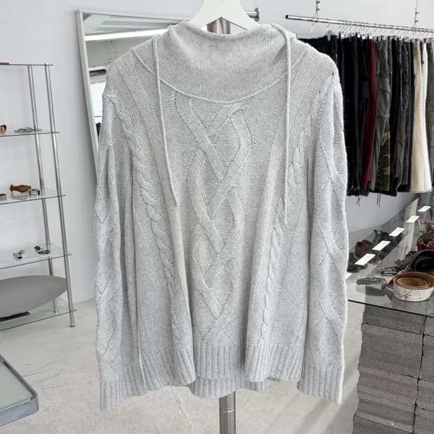 pour deux 케이블 니트 후디