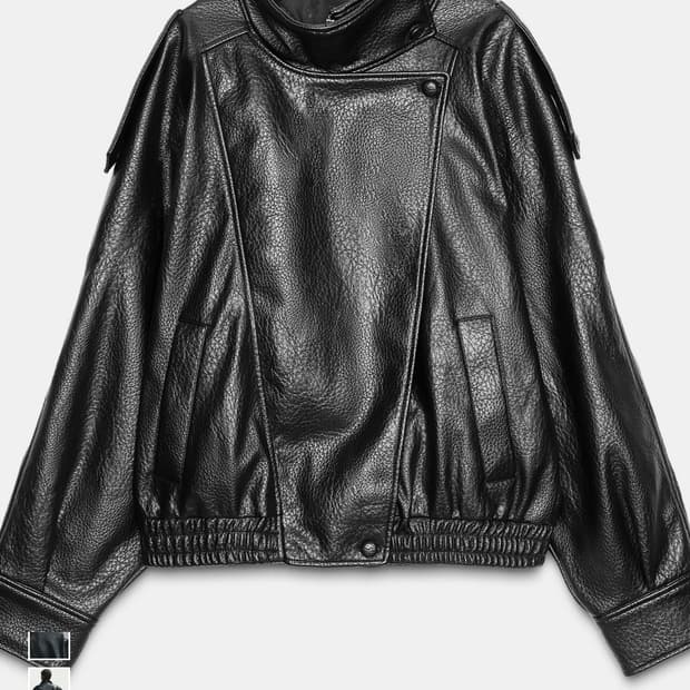 자라 페이크 레더 점퍼