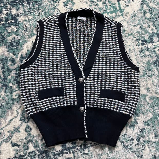 System 한섬 시스템 22 트위드 니트 베스트(90)