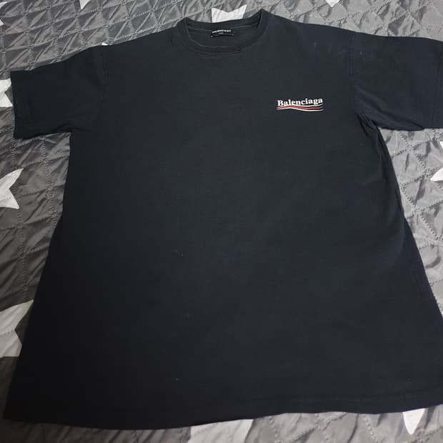 17s 발렌시아가 웨이브로고 반팔티 블랙 (S)