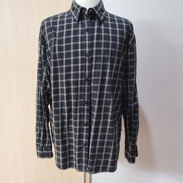 후아유 WHO.A.U 남자 체크 셔츠 XL 블랙