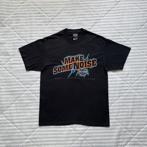 빈티지 할리데이비슨 라이트닝 티셔츠