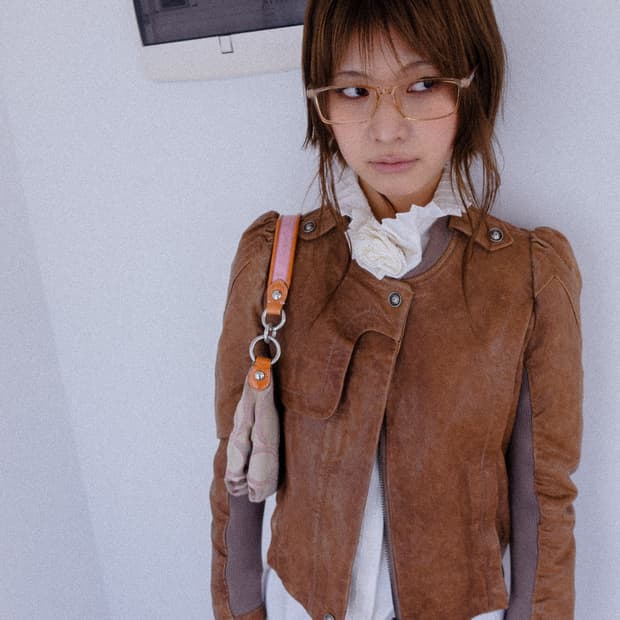 romantic puff shoulder leather jacket