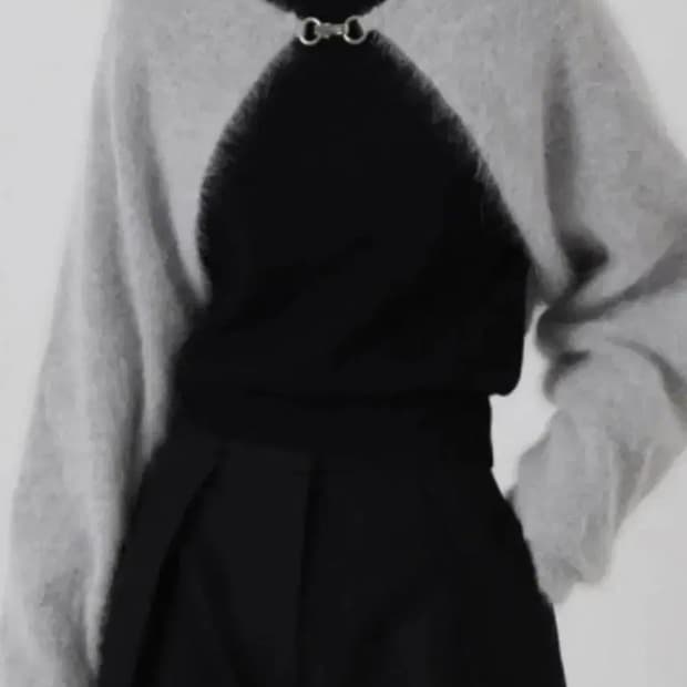 트리밍버드 앙고라 볼레로 그레이