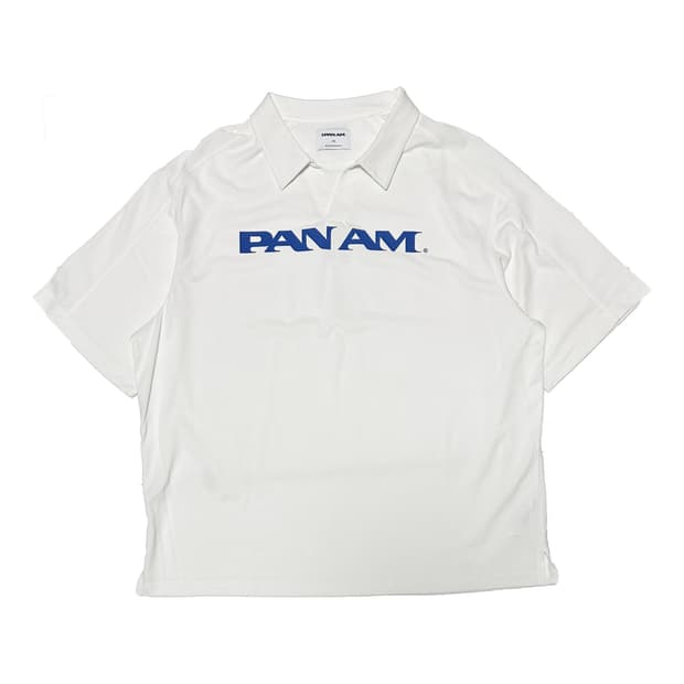 PAN AM 팬암 화이트 반팔 카라티
