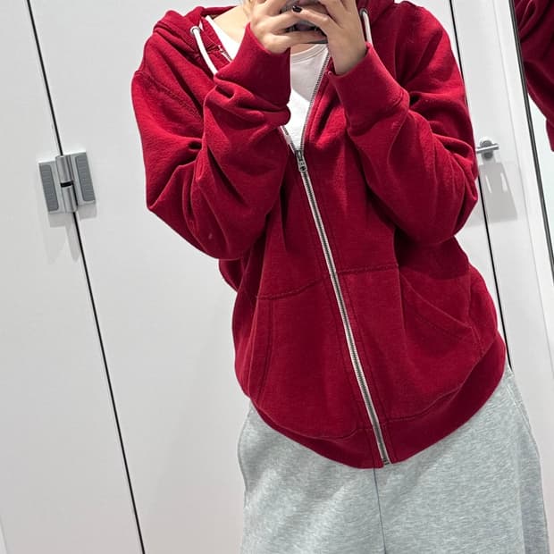 아베크롬비 레드 후드집업