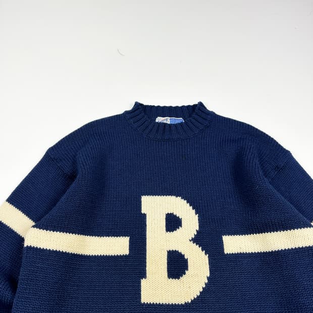 VTG 빈티지 재팬 네이비 케이블 울 니트 (L)