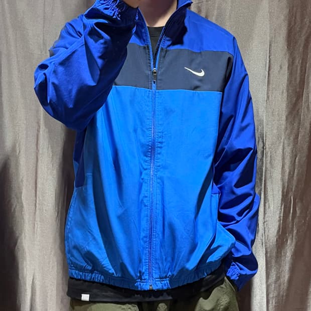 XL 나이키 스우시 블루 배색 바람막이