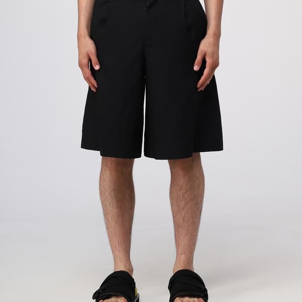 블랙 꼼데가르송 축융 폴리 버뮤다 팬츠