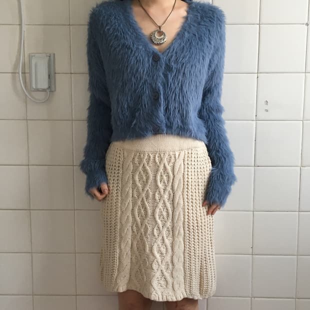 Fluffy knit cardigan