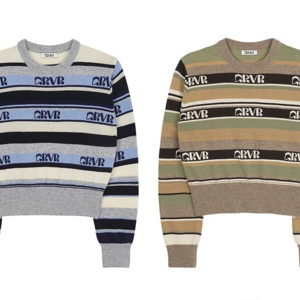 택O) 그로브 GRVR 니트 블루, 브라운 [차정원 착용]