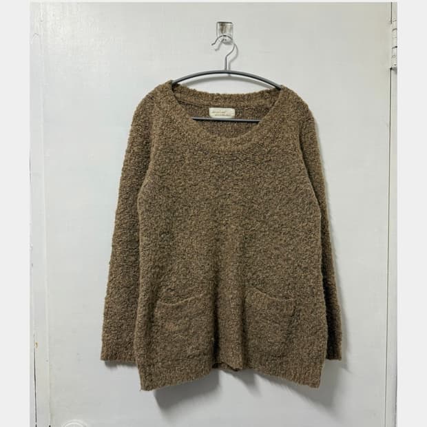 빈티지 부클 포켓 니트