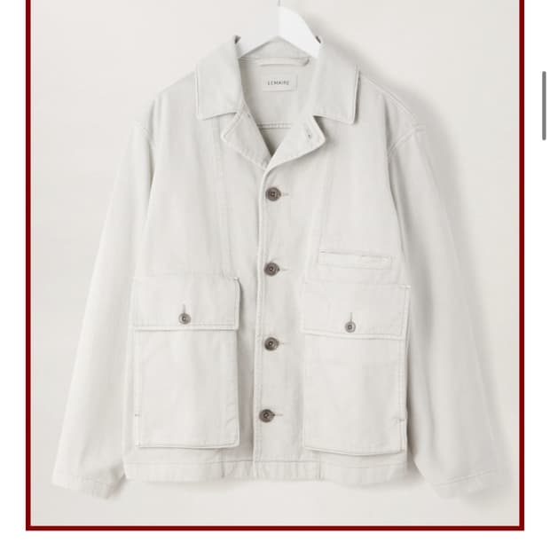 (구매) Lemaire Boxy Jacket Denim Snow Grey