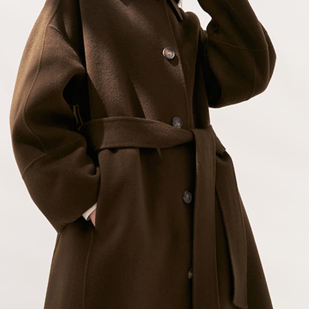 모한 Mohan 캐시미어 싱글 코트 다크 브라운