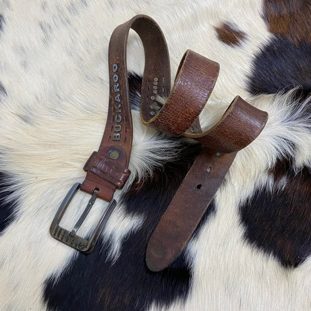 [Buckaroo]Brown Logo Detail Belt
