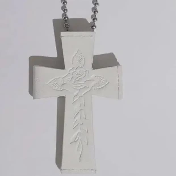 스컬프터 에드하디 십자가 지갑 