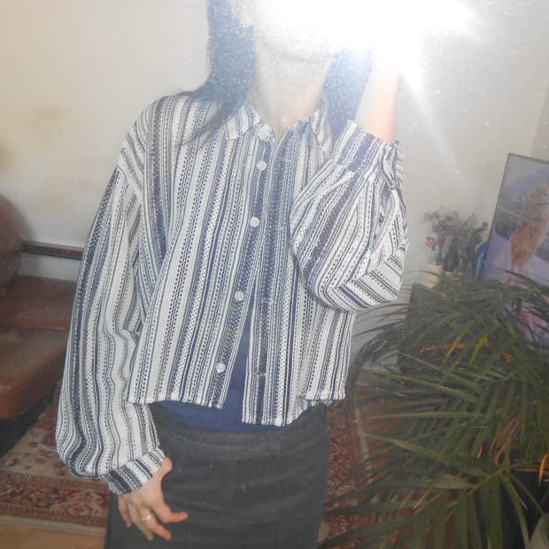 스트라이프 니티트 셔츠