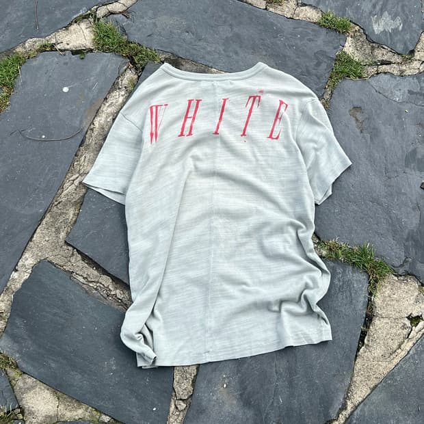 Off White Dusty Blue Re T Shirt
