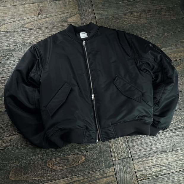 [덤브스트럭 DBSR] 오버사이즈 MA-1 봄버 자켓 블랙 M18542